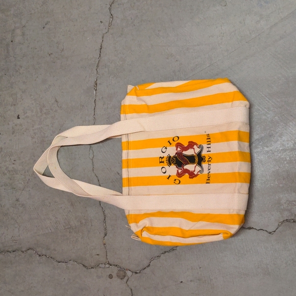 Vintage Handbags - Vintage Giorgio Beverly Hills striped tote bag with zipper